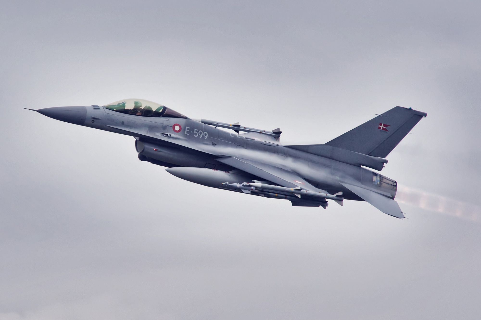 Et af Forsvarets fly som er på tur i luften